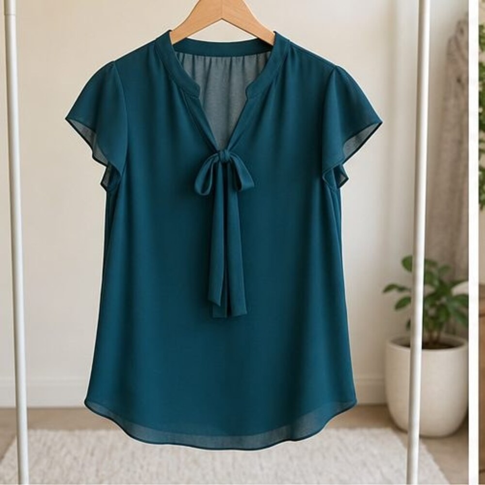 Teal Smocked Top